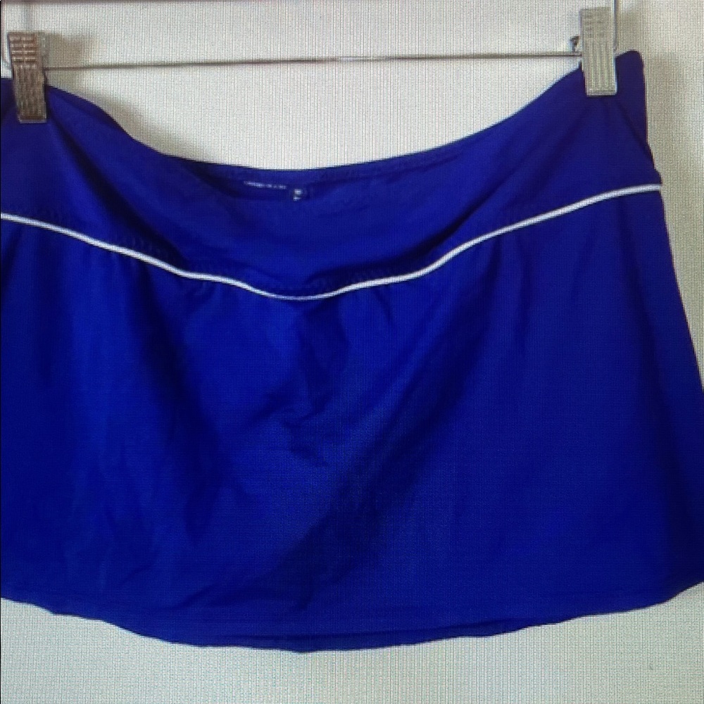 Blue Tennis Skirt with White Piping